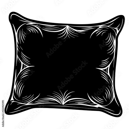 Minimalist Pillow Silhouette on White