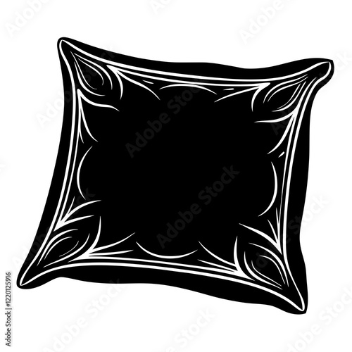 Minimalist Pillow Silhouette on White