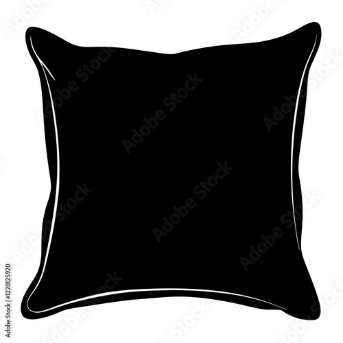 Minimalist Pillow Silhouette on White