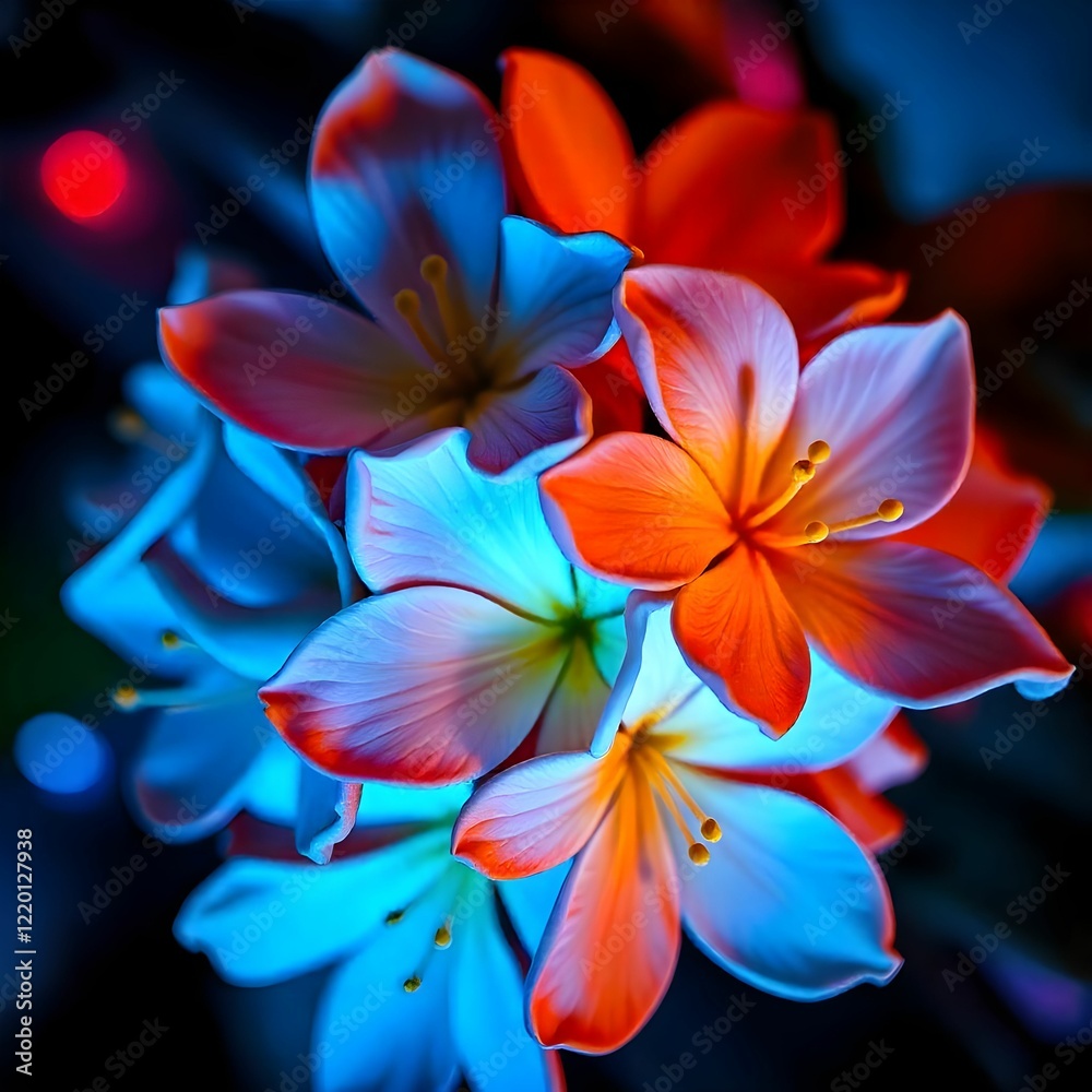 Fototapeta premium frangipani flower on blue