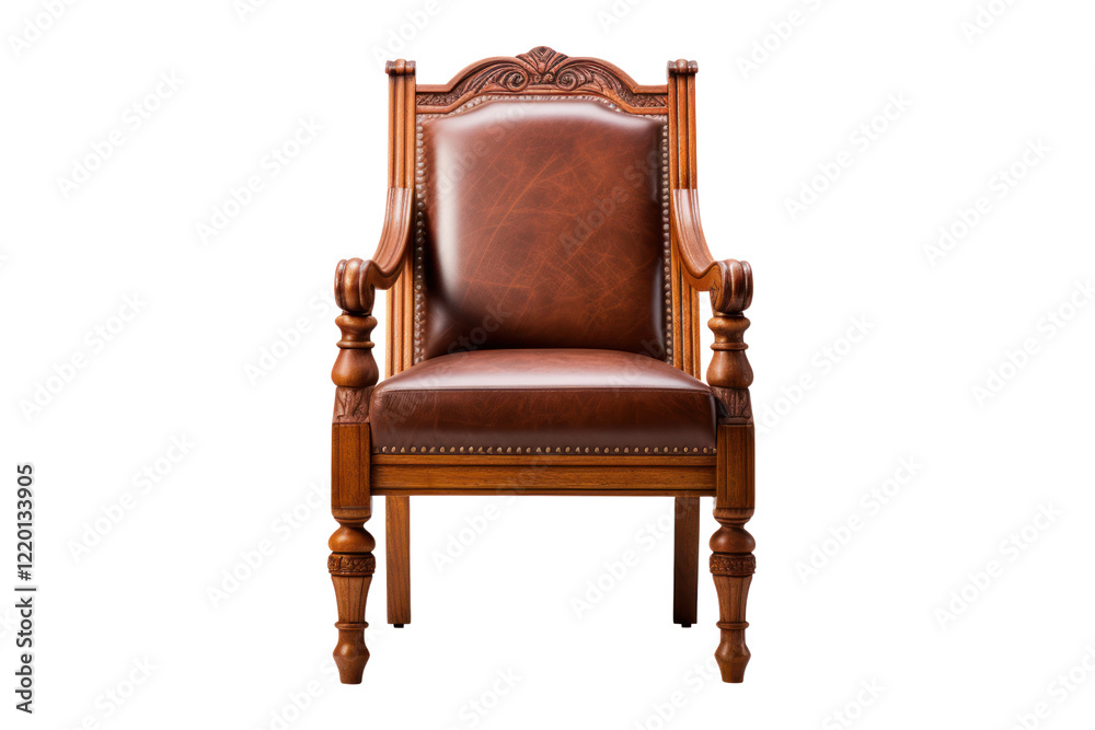 Classic wooden chairman's chair with padded seat and ornate carvings, adding a touch of traditional style to boardrooms Classic wooden chairman's chair with padded seat and ornate carvings, adding a touch of traditional style to boardrooms