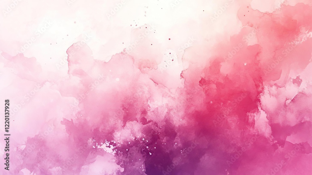 Obraz premium a pink and purple watercolor painting with a white background