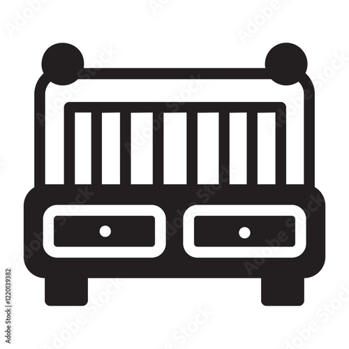 baby crib glyph icon