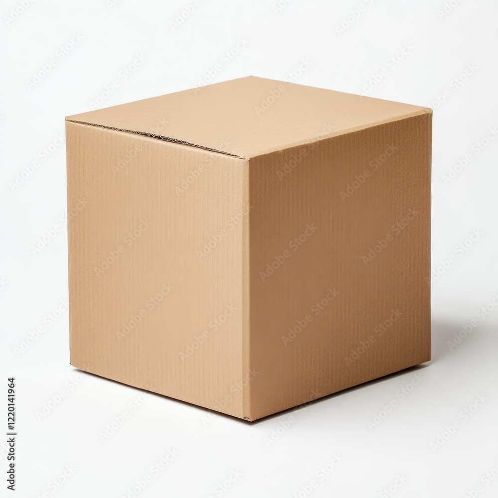 Square cardboard box isolated on white background. Square cardboard box isolated on white background.