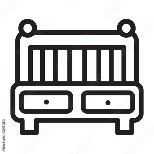 baby crib line icon