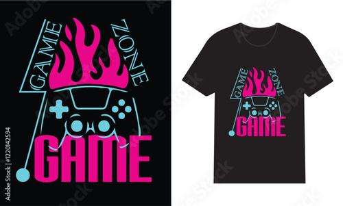 Game zone t-shirt design. Gaming t-shirt design.