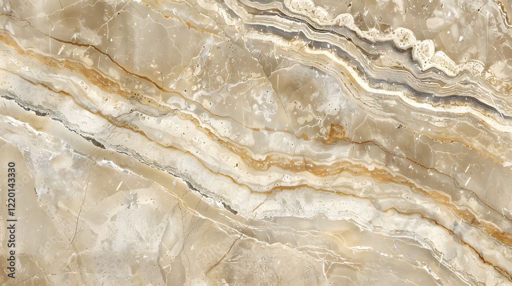 Obraz premium Natural travertine marble texture in warm tones, generative ai