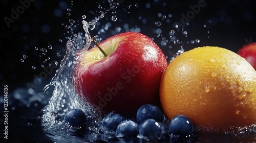 Fresh Fruit Splash Apple, Orange, Blueberry