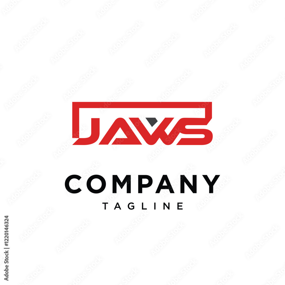 Obraz premium JAWS Wordmark square logo icon vector