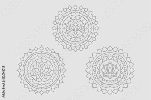 Set of various Mandala design vectors