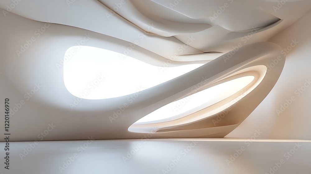 Abstract Architectural Design Showing Curved Walls and Openings Abstract Architectural Design Showing Curved Walls and Openings