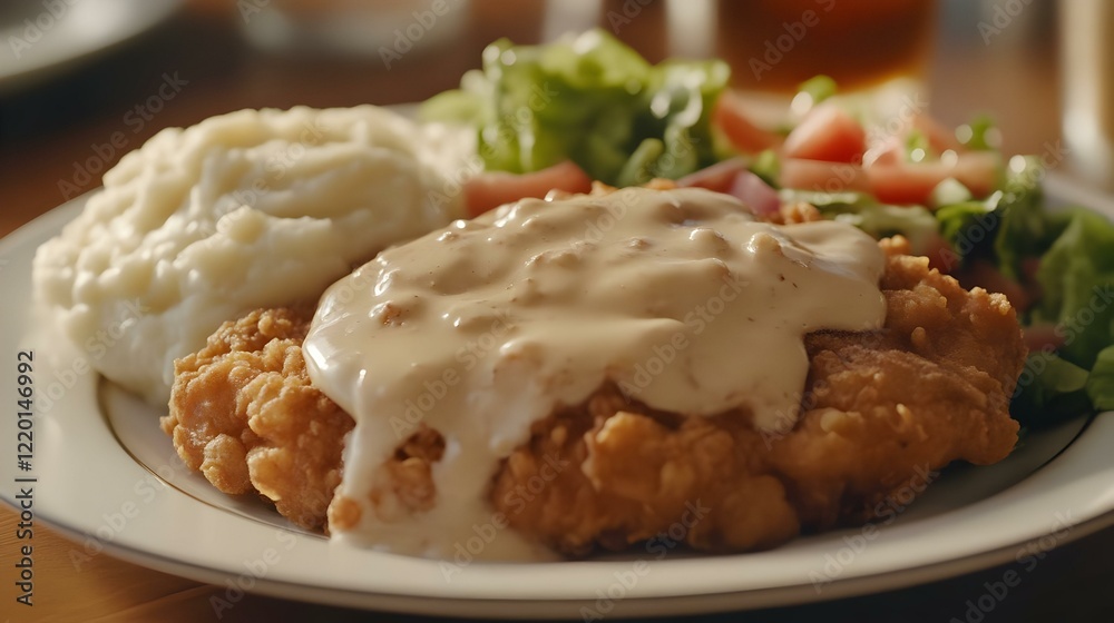 chicken fried steak with gravy and mashed chicken fried steak with gravy and mashed