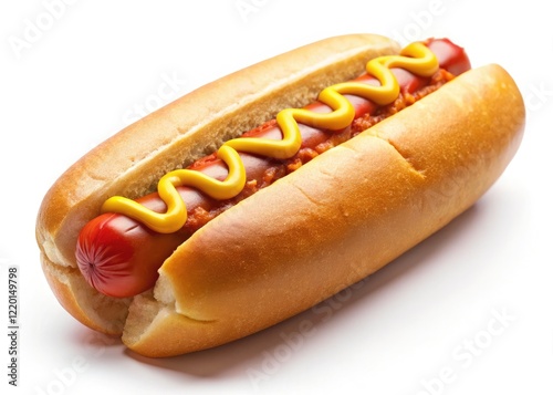 A juicy grilled hot dog, perfectly isolated. High-resolution PNG, ideal for food photography and design projects. photo