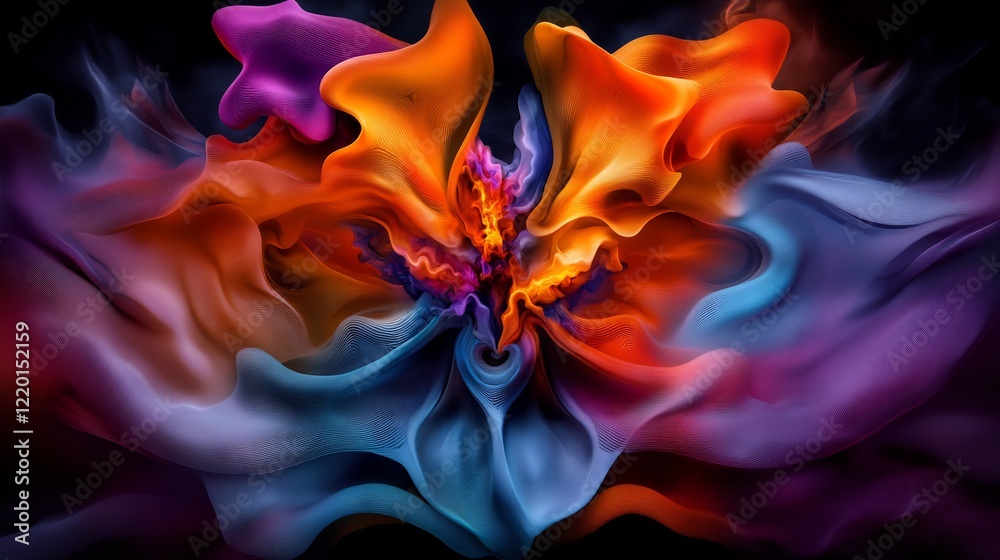 Obraz premium Abstract Colorful Fluid Art: A Symphony of Hues