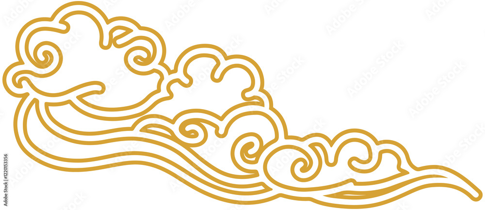 Fototapeta premium Chinese New Year cloud outline 