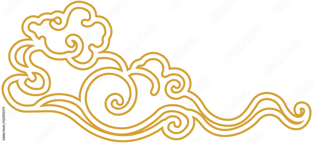 Fototapeta premium Chinese New Year cloud outline