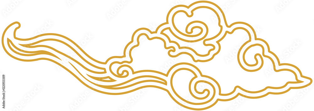 Fototapeta premium Chinese New Year cloud outline