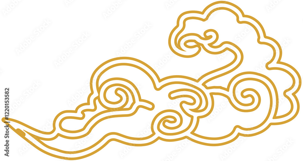Fototapeta premium Chinese New Year cloud outline 