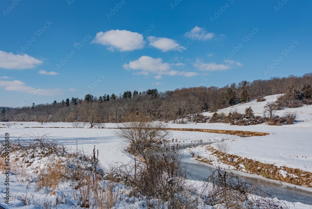 The Snow Covered Hills of York County Pennsylvania on a Winter Day