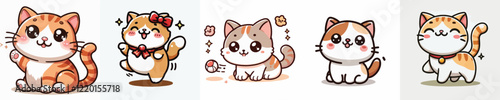 vector collection of cats acting cute and excited
