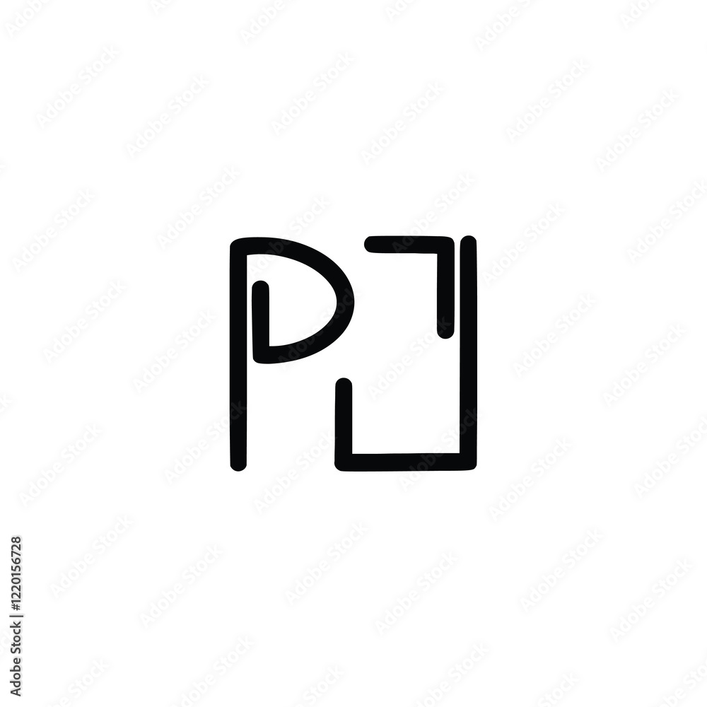 PJ monogram logo design letter text name symbol monochrome logotype alphabet character simple logo PJ monogram logo design letter text name symbol monochrome logotype alphabet character simple logo