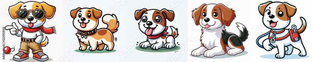 collection of cute and adorable dog vectors collection of cute and adorable dog vectors