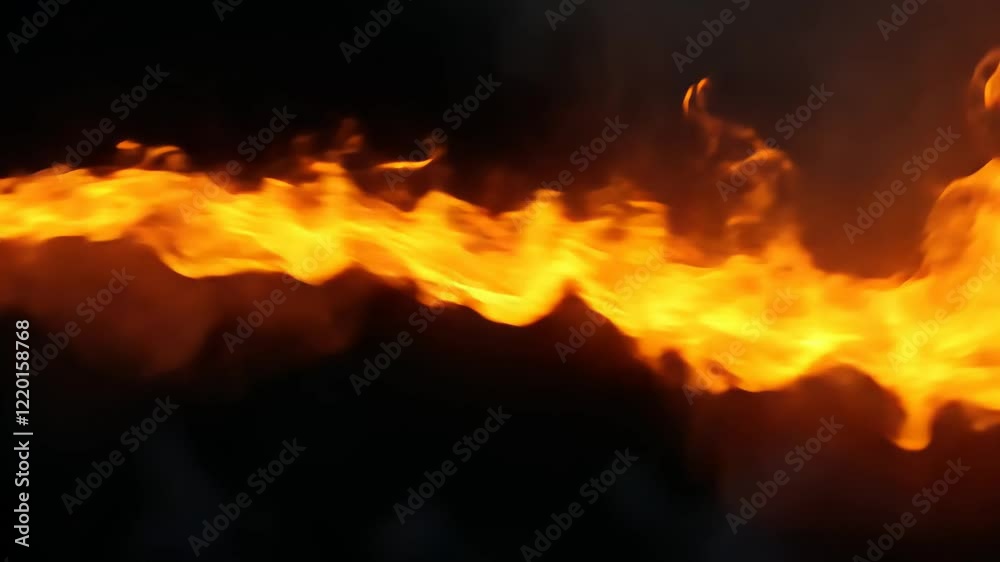 Fiery Wave Flames Burning Background Video Loop