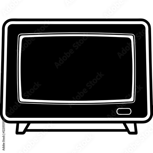 Sleek Smart TV Silhouette on White
