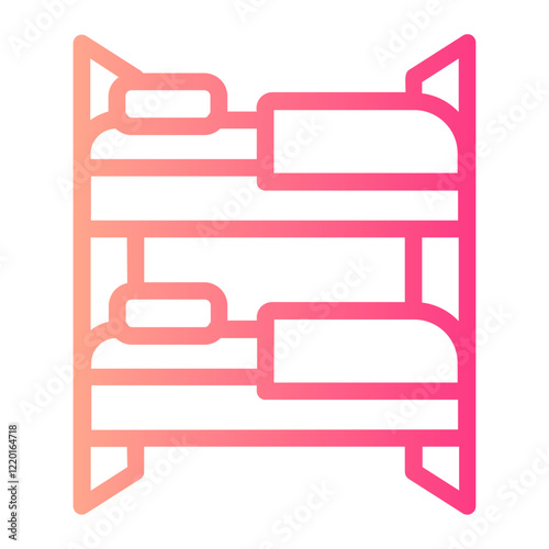 bunk bed gradient icon