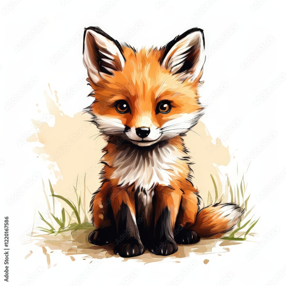 Fototapeta premium the AI Image Generator, Adorable Cartoon Fox Illustration