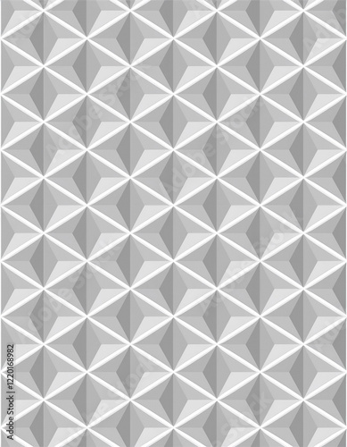 Elegant White and Gray Geometric Hexagonal Seamless Pattern