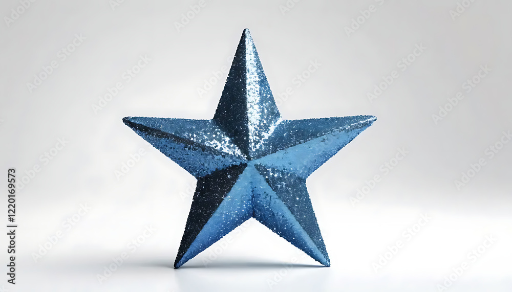 Obraz premium Sparkling Blue Glitter Star Christmas Ornament Decoration