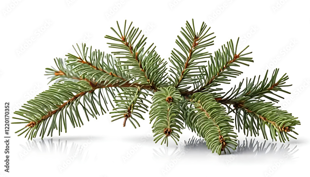 Fresh Evergreen Fir Branch Isolated on White Background Fresh Evergreen Fir Branch Isolated on White Background