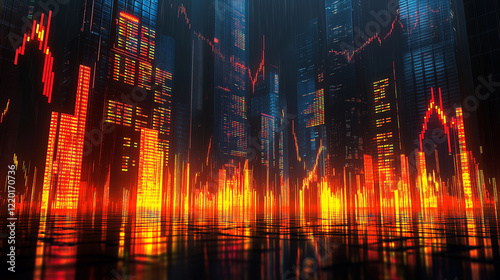 Wallpaper Mural Futuristic Cityscape at Night with Glowing Buildings and Rain Torontodigital.ca