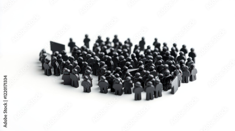 custom made wallpaper toronto digitalA bold 3D magnet with arrows pointing toward a cluster of human-shaped figures, isolated on white