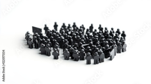 Wallpaper Mural A bold 3D magnet with arrows pointing toward a cluster of human-shaped figures, isolated on white Torontodigital.ca