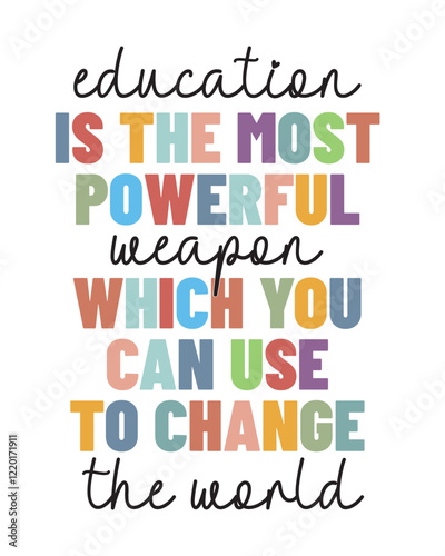 Education is the Most Powerful Weapon Which You Can Use to Change the World. Education Power Quote: Change the World Poster