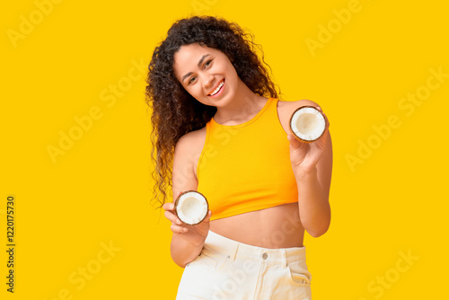 Smiling young woman with cu...