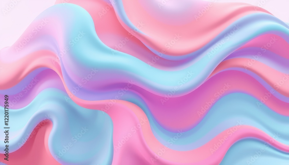 Abstract Pastel Waves Flowing Smoothly Together Abstract Pastel Waves Flowing Smoothly Together