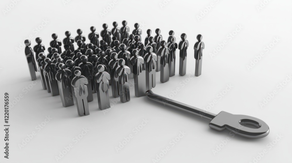 custom made wallpaper toronto digitalA minimalist magnet monochromatic human icons, representing a focused audience, isolated on a clean white background