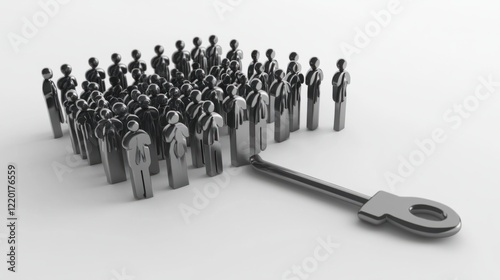 Wallpaper Mural A minimalist magnet monochromatic human icons, representing a focused audience, isolated on a clean white background Torontodigital.ca