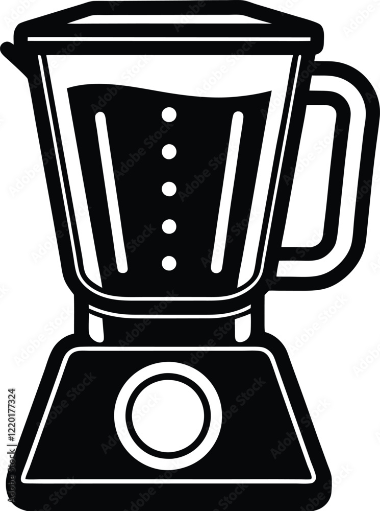 Stylish Blender Icon in Black and White for Kitchen Design Stylish Blender Icon in Black and White for Kitchen Design
