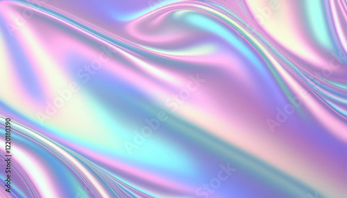 Vibrant Holographic Gradient Texture with Iridescent Waves