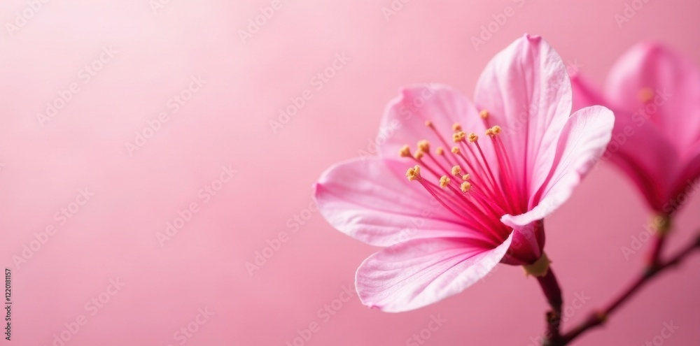 Delicate pink azalea petals unfolding on a soft pink background, isolated, floral Delicate pink azalea petals unfolding on a soft pink background, isolated, floral