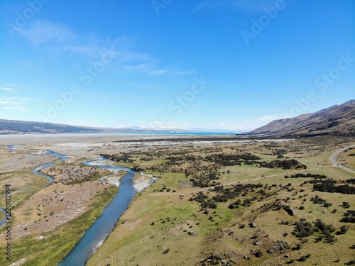 ニュージーランドの世界遺産「マウント・クック山」の空撮