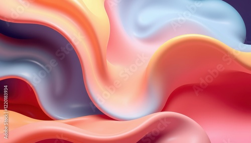 Wallpaper Mural Abstract Pastel Waves Flowing Seamlessly Together Torontodigital.ca