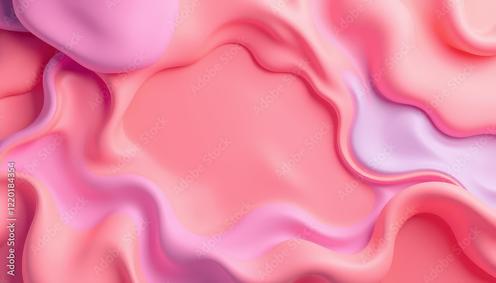 Abstract Pink and Coral Swirling Fluid Forms Abstract Pink and Coral Swirling Fluid Forms
