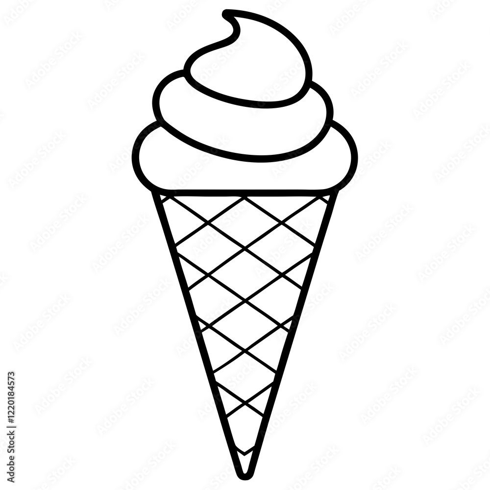Abstract Ice Cream Cone Line Design Abstract Ice Cream Cone Line Design