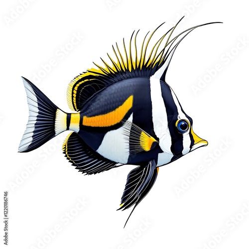 Striped Moorish Idol Fish: Vibrant Marine Life photo