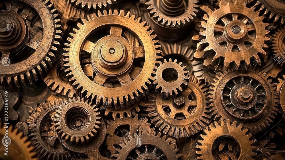 Close-up of gears and cogs in motion. Close-up of gears and cogs in motion.
